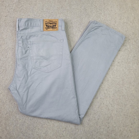 Levis 508 Pants Mens 38x32 Gray Chino Regular Taper Stretch White Tab - Picture 1 of 14